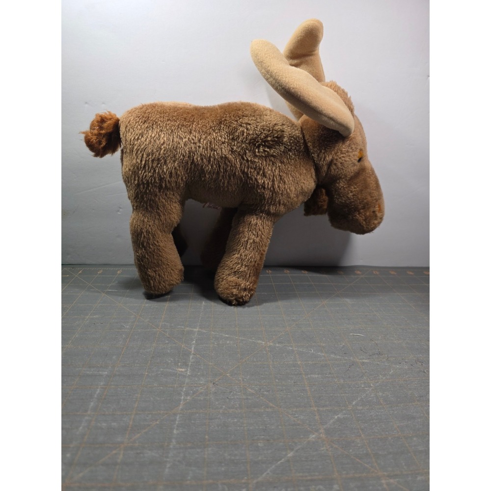 Vtg R. Dakin Moose Plush Brown Vintage 1980s Stuffed Animal Antlers 12in 1980